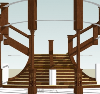 欧式楼梯su模型
