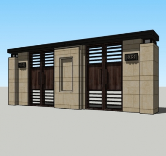 新古典小区入户门免费su模型