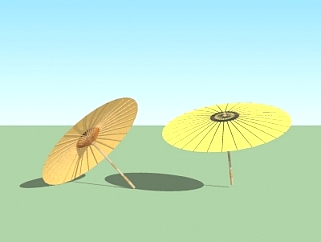 中式<em>油纸伞</em>su模型