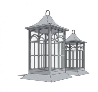 现代景观灯su模型