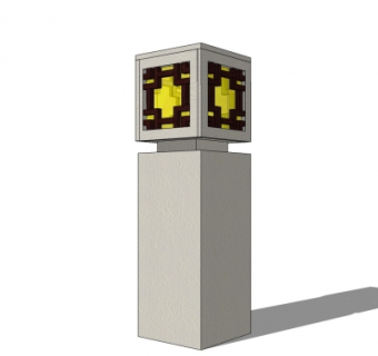 中式草坪灯su模型