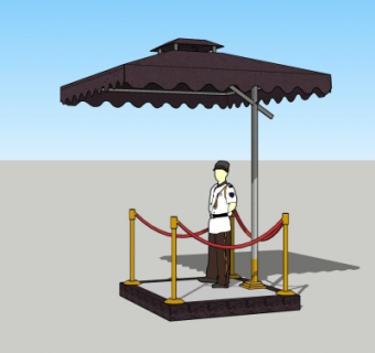 现代岗亭su模型