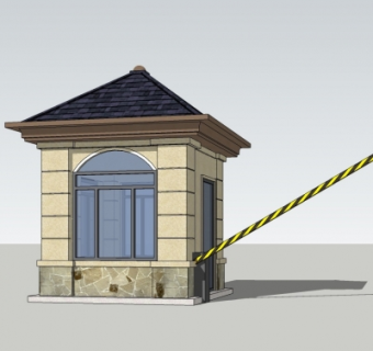 欧式门卫室su模型