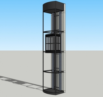 现代观光电梯su模型
