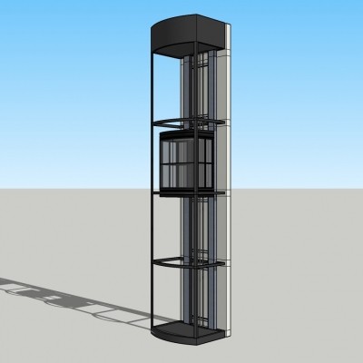 现代观光电梯免费su模型