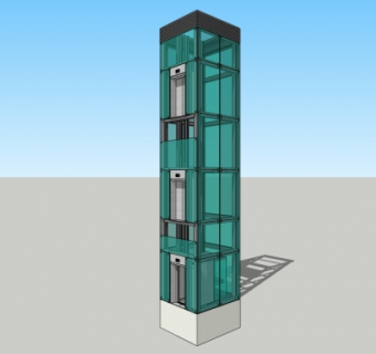 现代观光电梯su模型