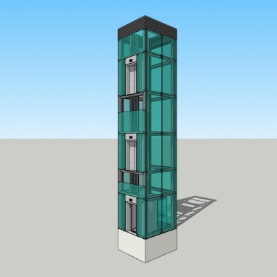 现代观光电梯su模型