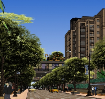 现代小区规划su模型