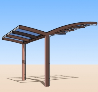 现代雨棚su模型