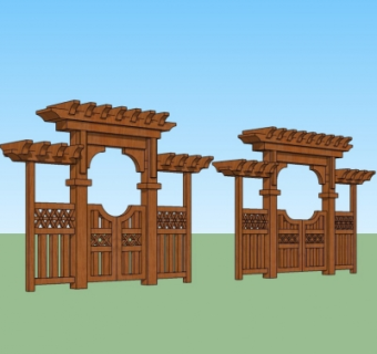 现代木门su模型