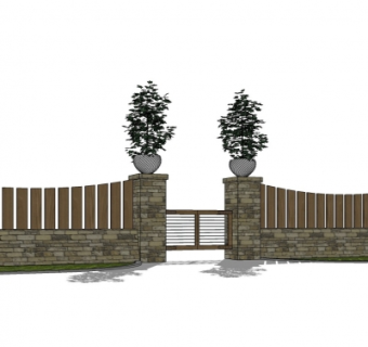 现代住宅入户门免费su模型