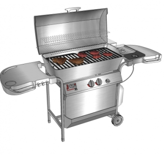 现代烧烤架su模型