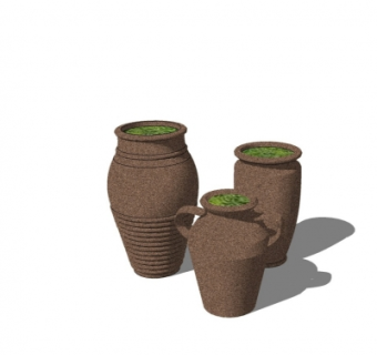 中式陶罐su模型