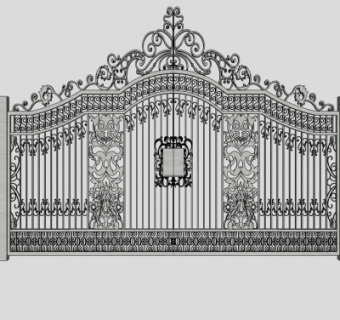 欧式铁艺大门su模型