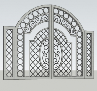 欧式铁艺大门su模型