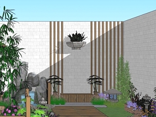 中式庭院景观规划su模型