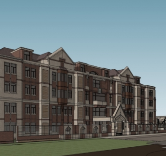 欧式幼儿园su模型