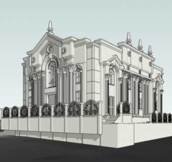 欧式教堂su模型