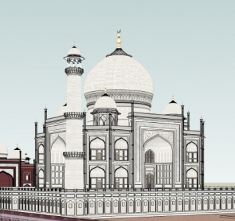 欧式教堂su模型