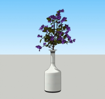 现代花瓶花卉su模型