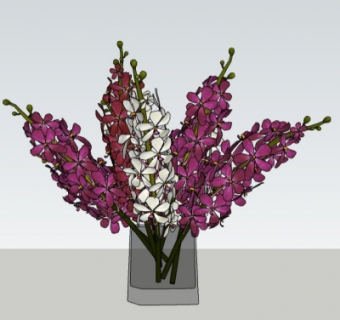 现代花瓶花卉su模型