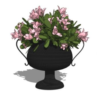 现代花瓶花卉su模型