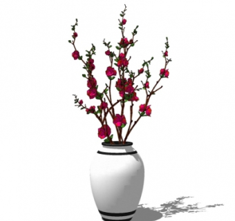 现代花瓶花卉su模型