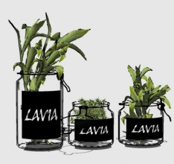 现代花瓶花卉su模型