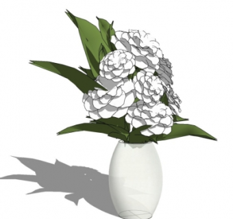 现代花瓶花卉su模型