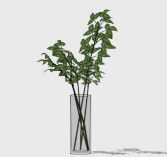 现代花瓶花卉su模型