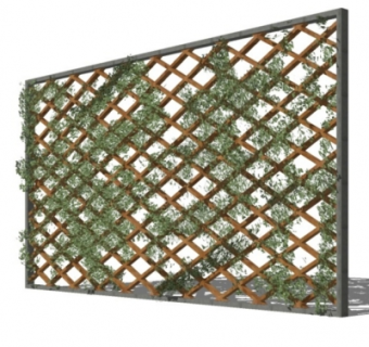 现代绿植背景墙su模型