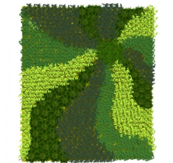 现代绿植背景墙su模型