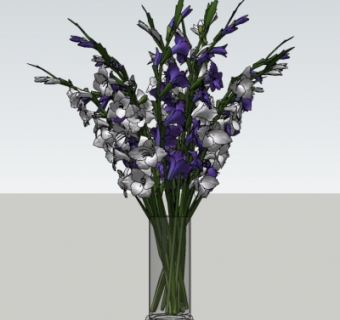 现代花瓶花卉su模型