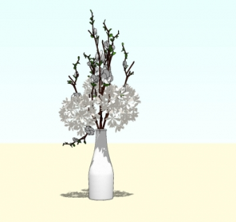 现代花瓶花卉su模型