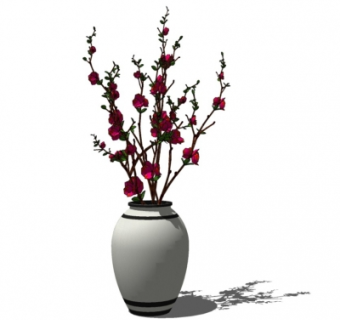 现代花瓶花卉su模型