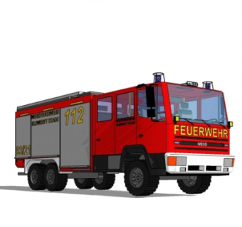 现代消防车su模型