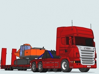 现代拖车<em>卡车</em>su模型
