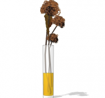 现代花瓶花卉su模型