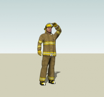 现代消防员su模型