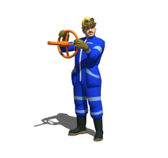 现代工人su模型