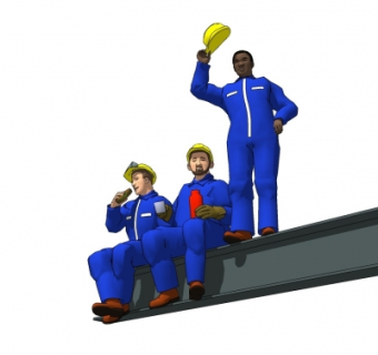 现代工人su模型