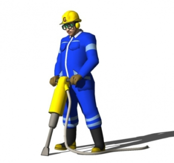 现代工人su模型