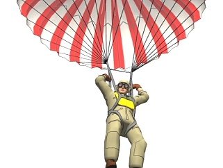 日式跳伞飞行员su模型