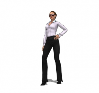 现代人物su模型