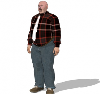 现代人物su模型