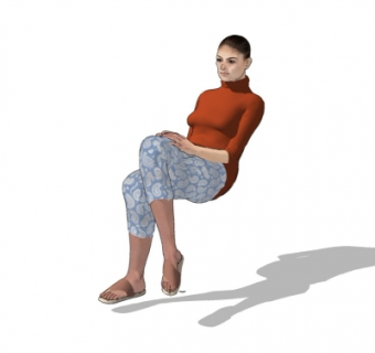 现代人物su模型