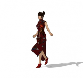 现代人物su模型