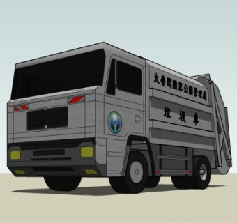 现代城市垃圾车su模型