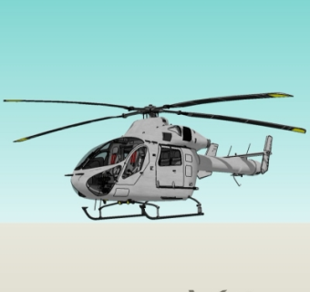 现代直升机su模型
