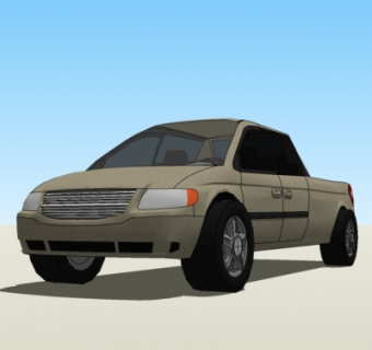 现代皮卡汽车su模型